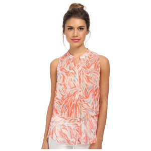   NWOT Sheer v-neck sleeveless tunic style top